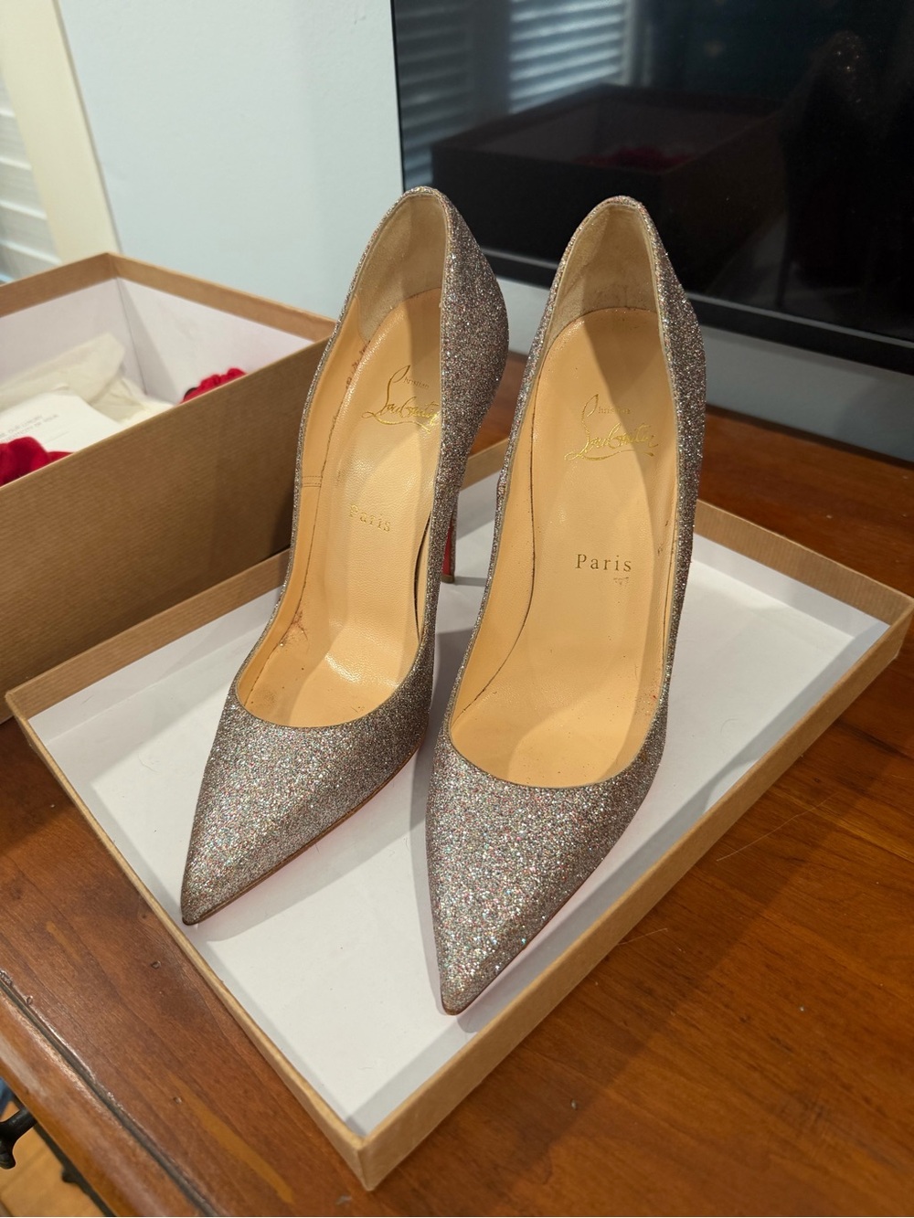 Christian Louboutin Multi-Glitter Pointed-Toe Pumps
